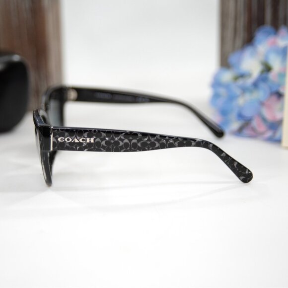 Coach 0HC8379U Grey Pearl Logo Signature Acrylic Metal Sunglasses NWT Case - Picture 2 of 8